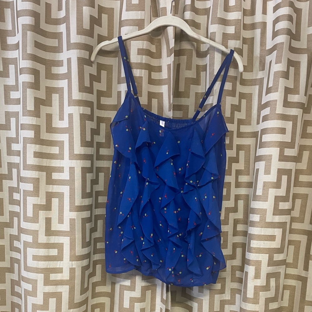 Royal blue spaghetti strap tank.
